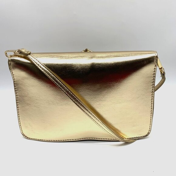 On 34th Soft Gold Rosemari Geometric Crossbody Clutch - Picture 2 of 12